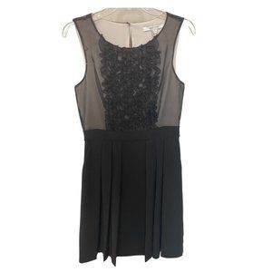 MAX AND CLEO || Ruffled front little black dress with pockets - Size 6